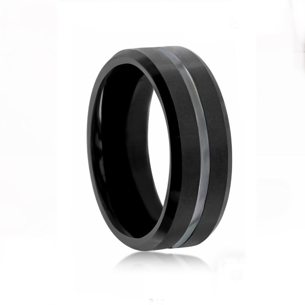 NWOT BLACKJACK Matte & Polished Tungsten Ring